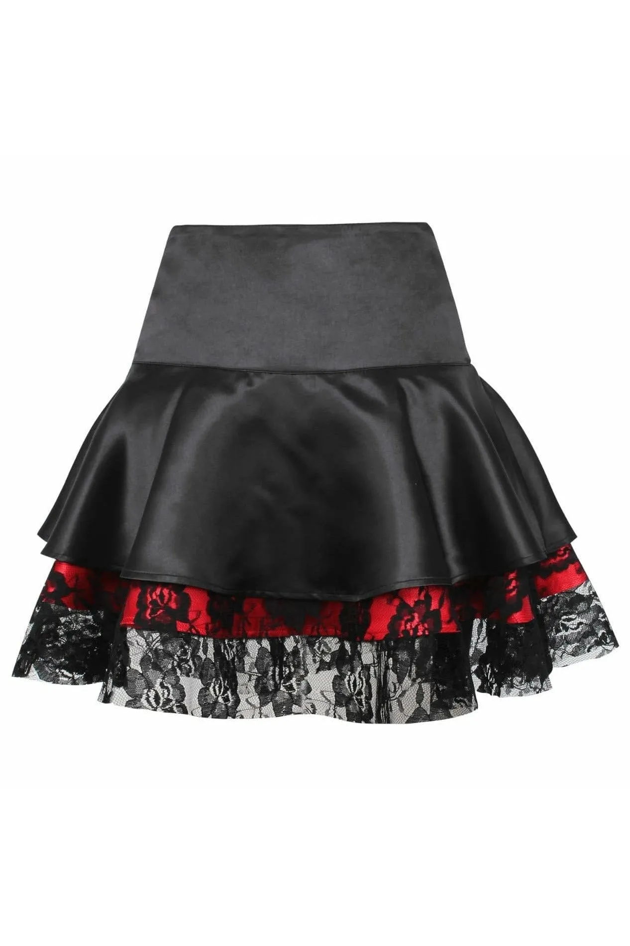 Daisy Corsets Red w/Black Lace Gothic Skirt