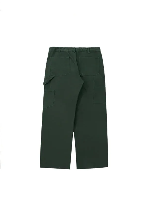 Dark Green Straight Leg Cargo Pants