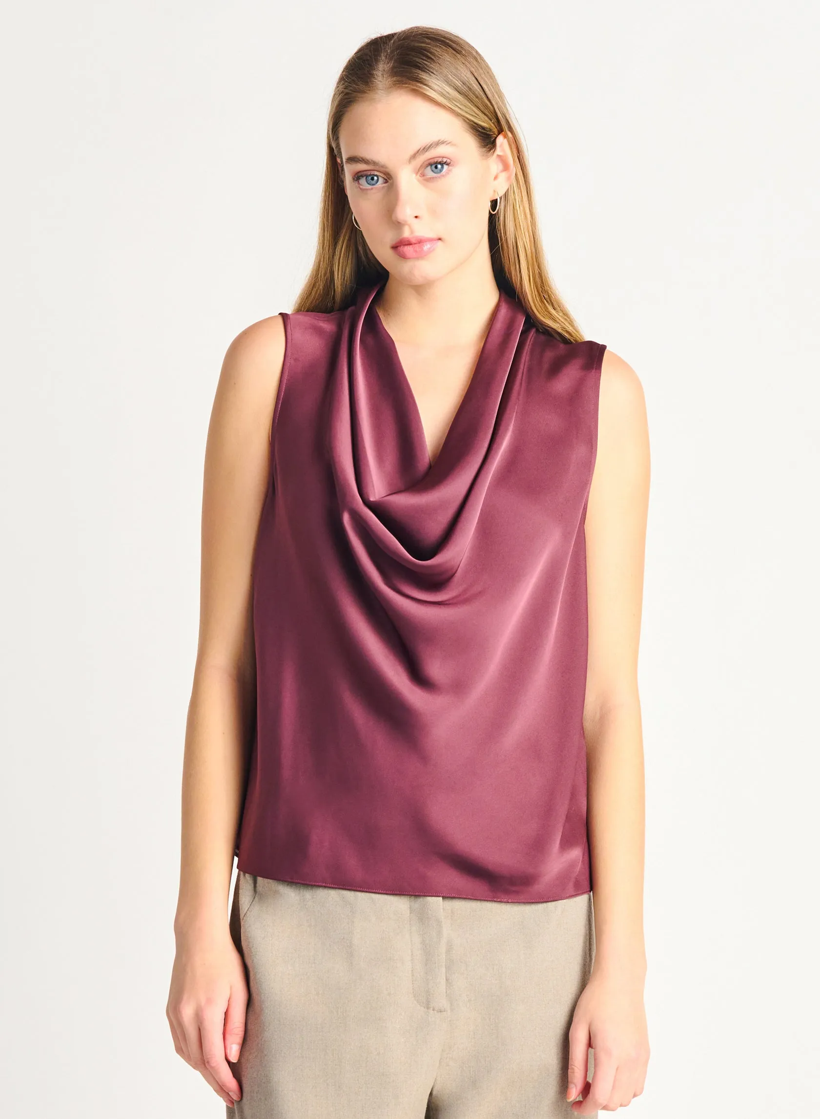 Dex Prisma Satin Cowl Neck Top