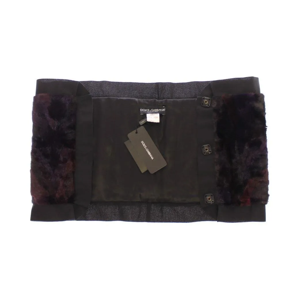 Dolce & Gabbana Exquisite Purple MINK Fur Scarf Wrap