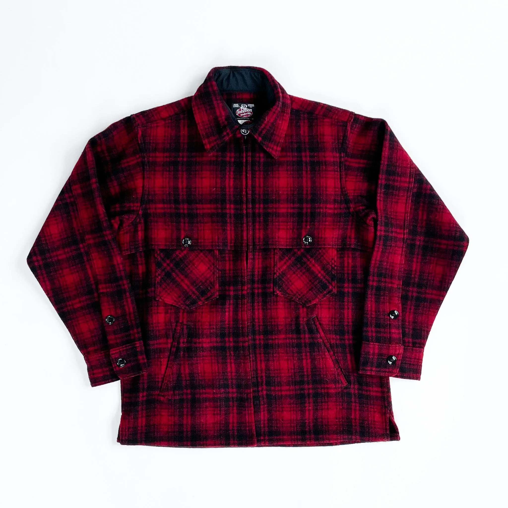 Double Cape Jac Shirt - Red Black Muted Plaid