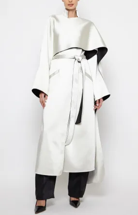 DOUBLE-FACED SATIN WRAP TRENCH COAT