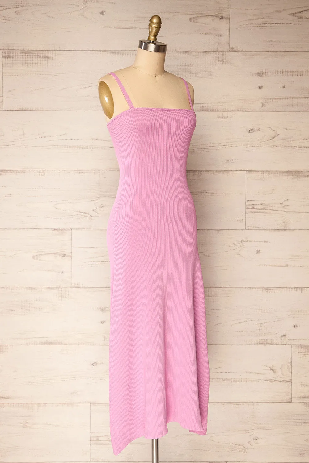 Dresden | Mauve Ribbed Midi Dress