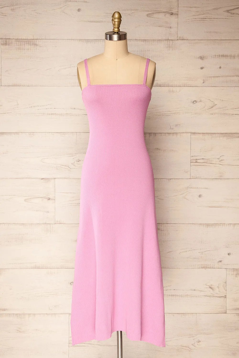 Dresden | Mauve Ribbed Midi Dress