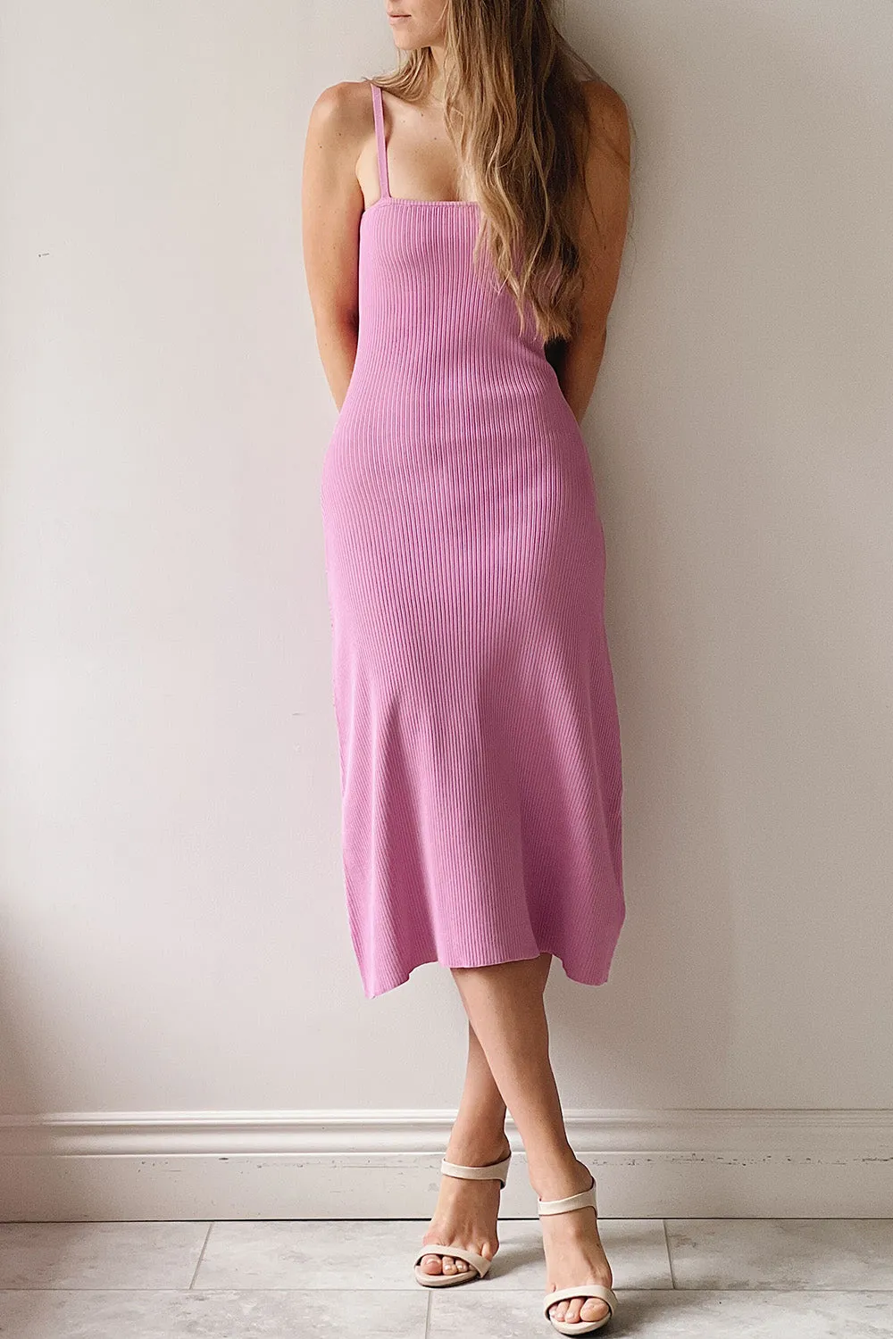 Dresden | Mauve Ribbed Midi Dress