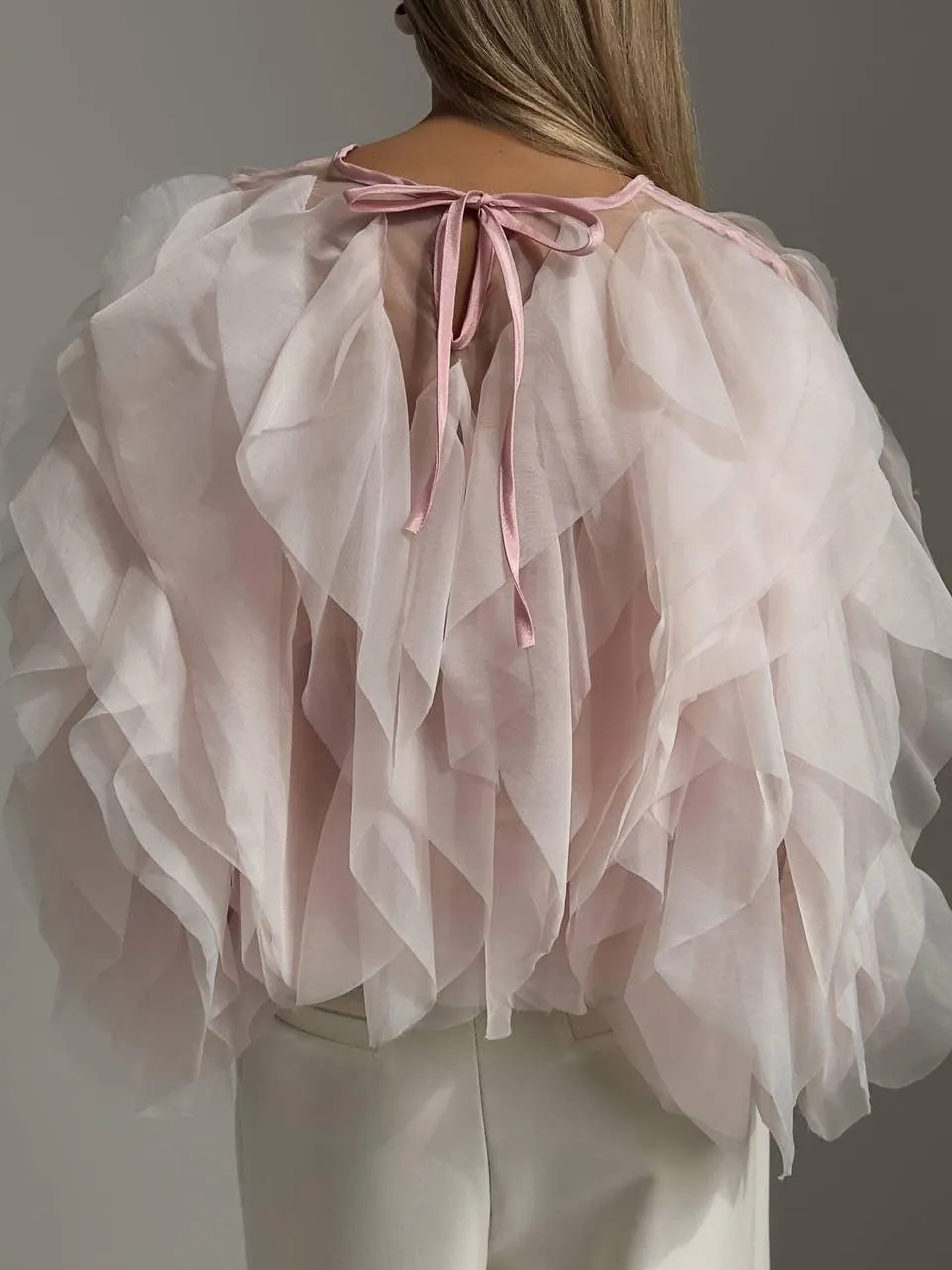 Elegant Tulle Detail Blouse