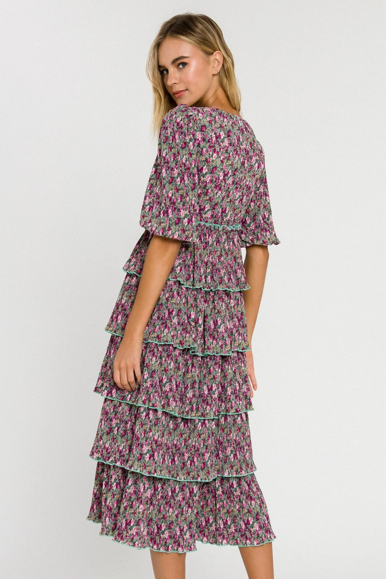 English Factory - Floral Pleated Tired Dress