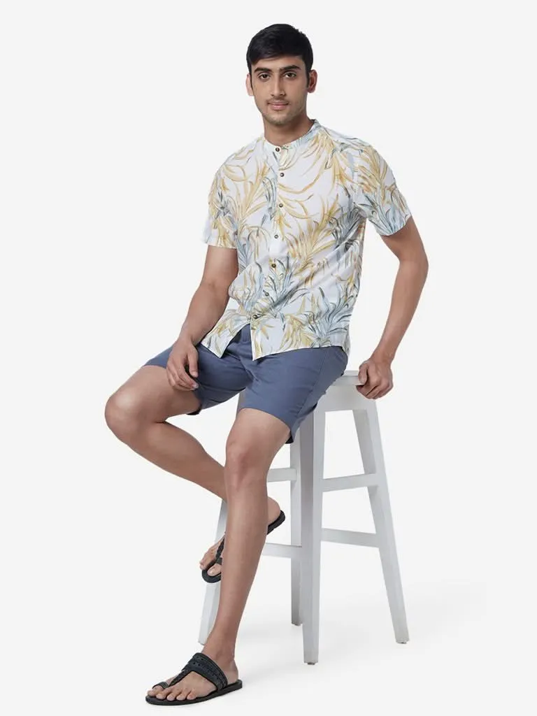 ETA Yellow Resort-Fit Leaf Pattern Shirt