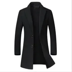 Factory Wholesale 2024 Men Wool Trench Coat Slim Overcoat Warm Winter Long Men's Trench Coats