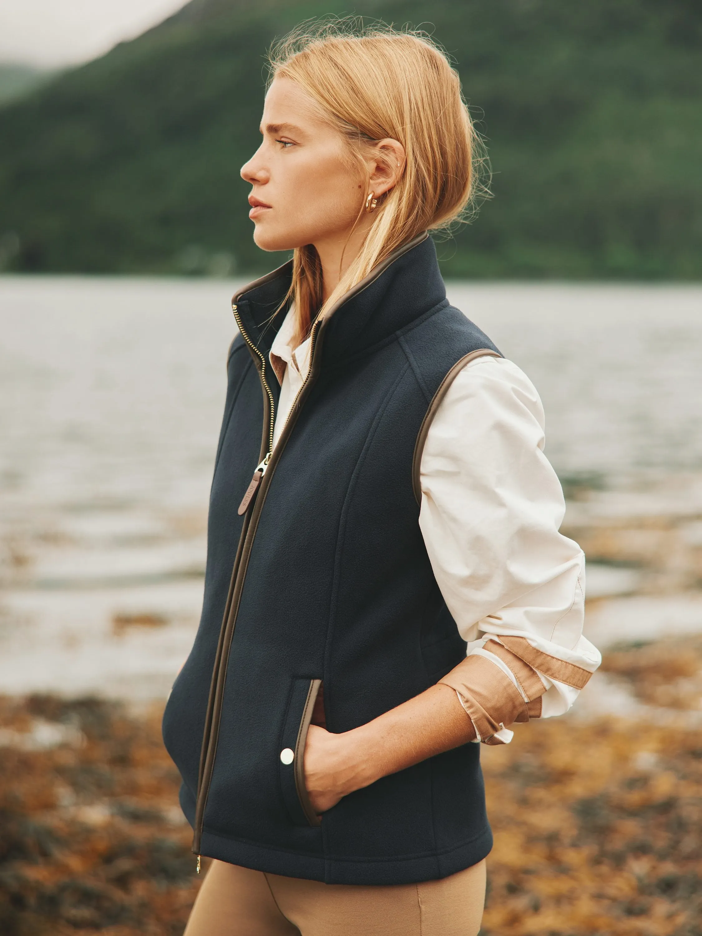 Fairbourne Navy Fleece Gilet