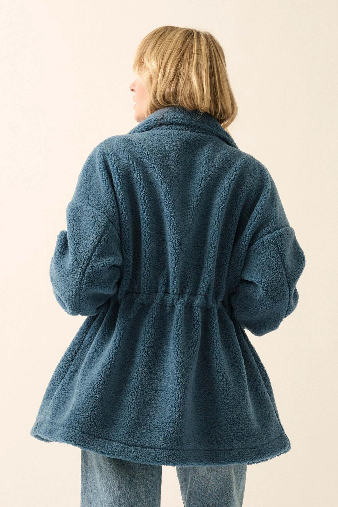 Feeling Fluffy Sherpa Fleece Drawstring Jacket