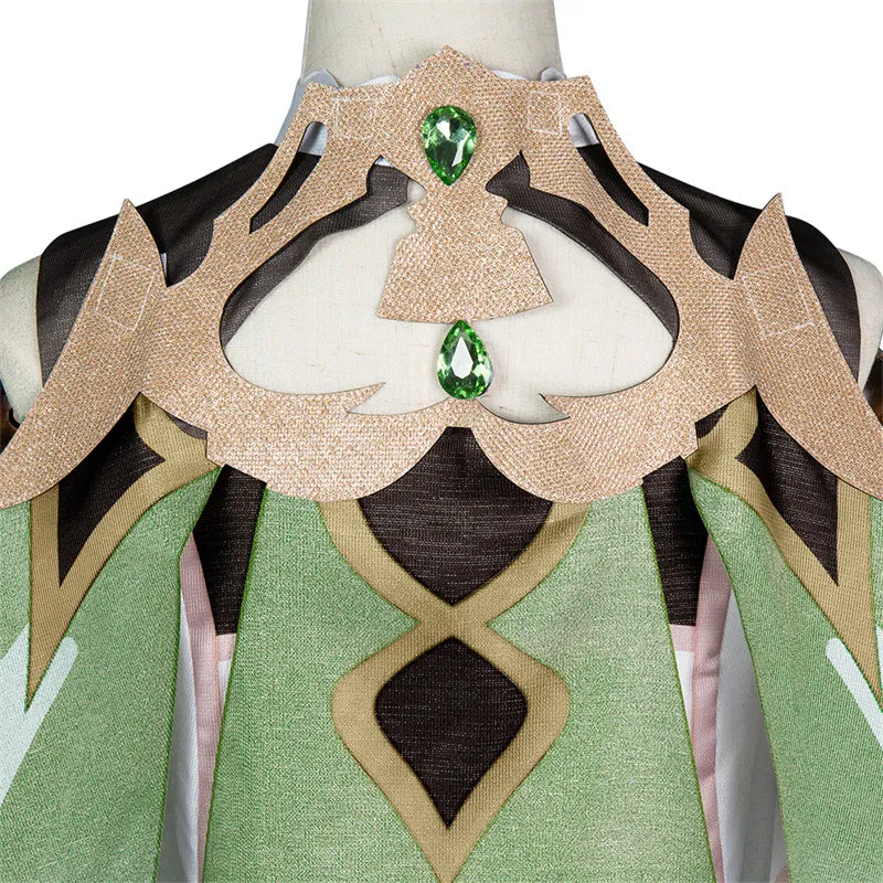 Genshin Impact Nahida Cosplay Costume Lesser Lord Kusanali Suit Anime Girl Green Dress