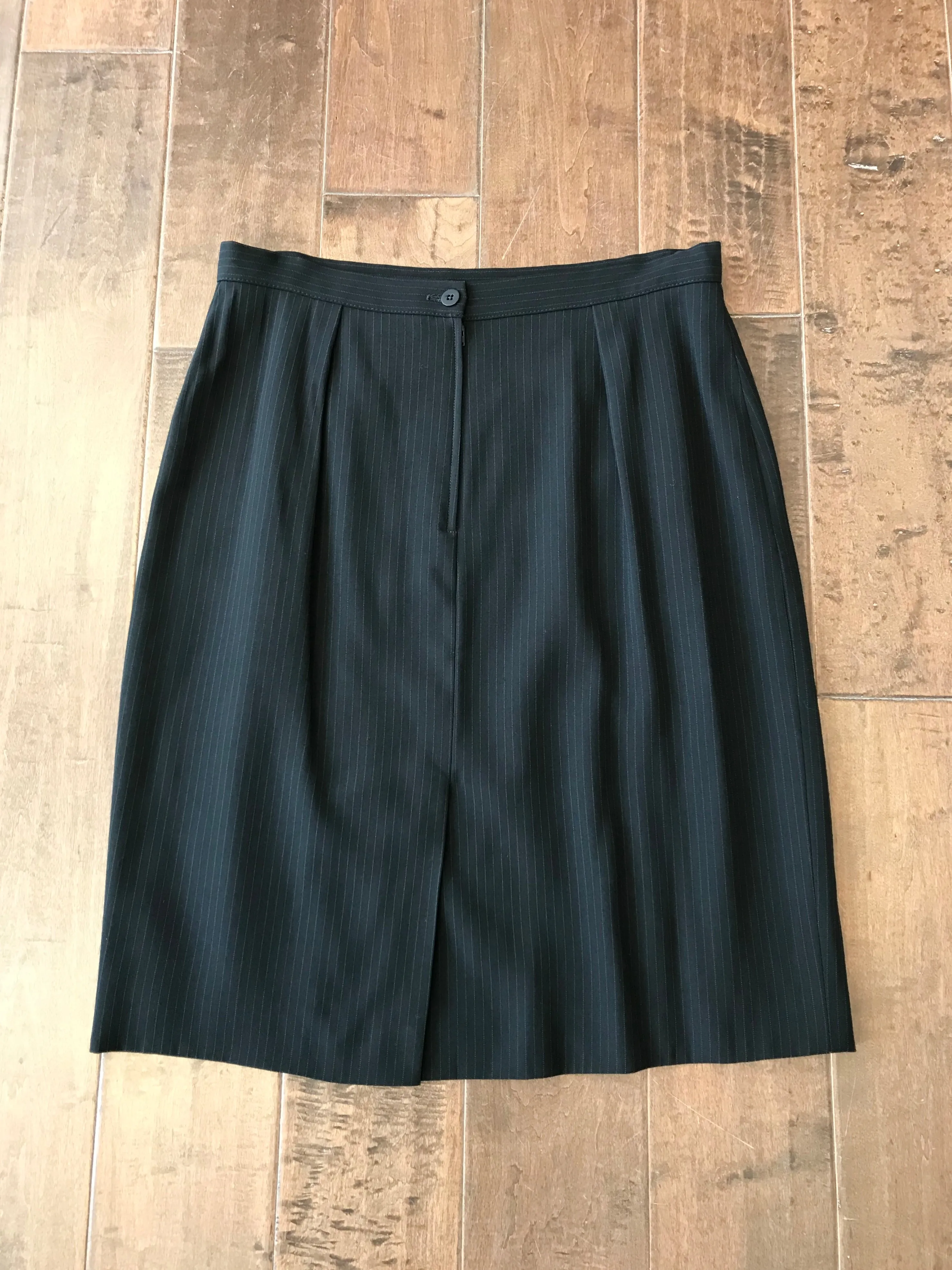 GIORGIO ARMANI Vintage Wool Blend Pinstripe Skirt