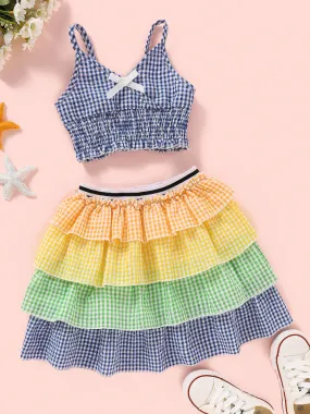 Girls Hello Summer Top Skirt Set