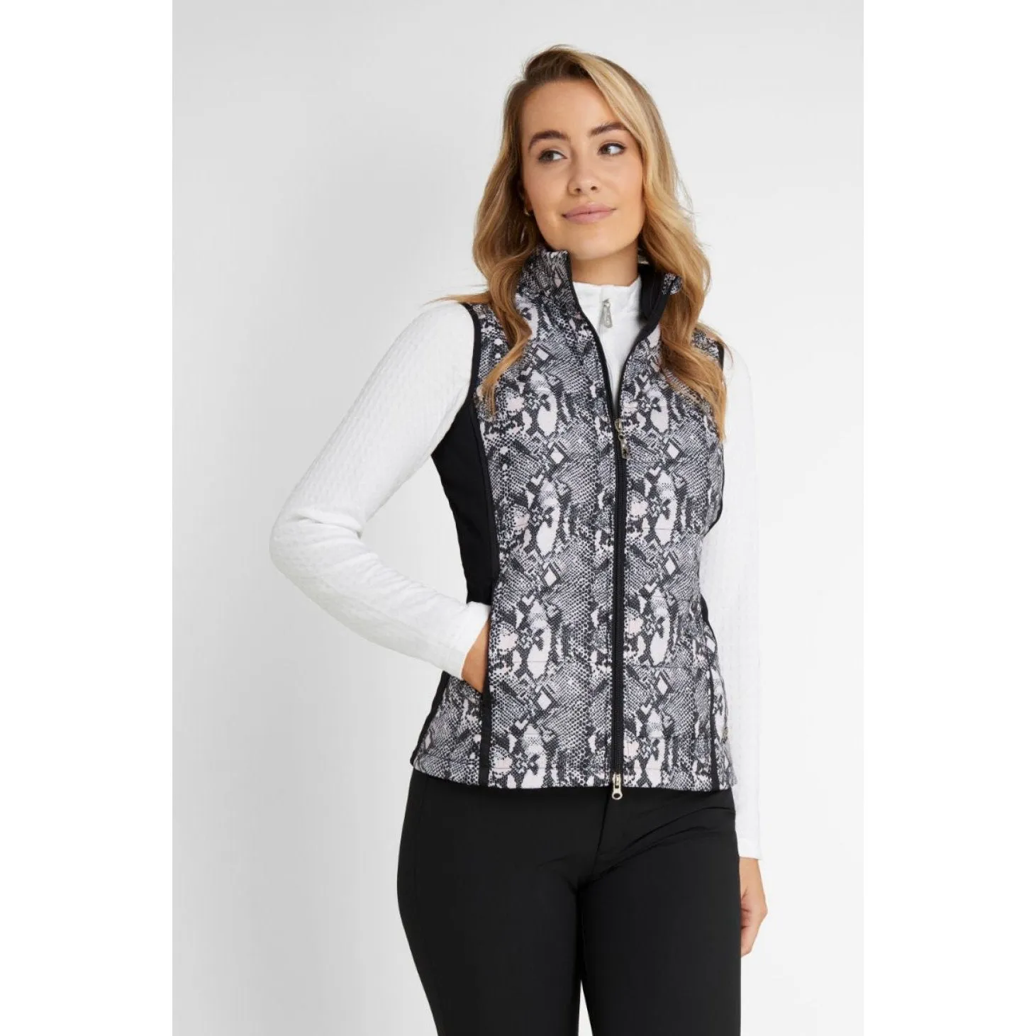 Green Lamb Ladies Giselle Printed Quilted Golf Gilet AG21899