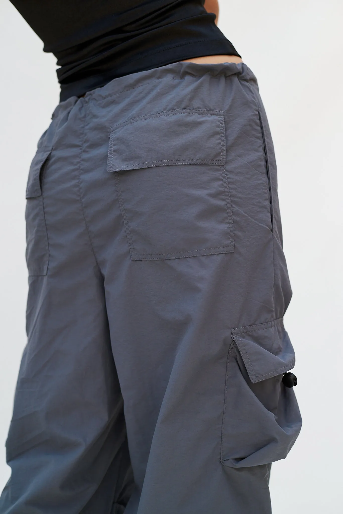 GREY PARACHUTE PANTS