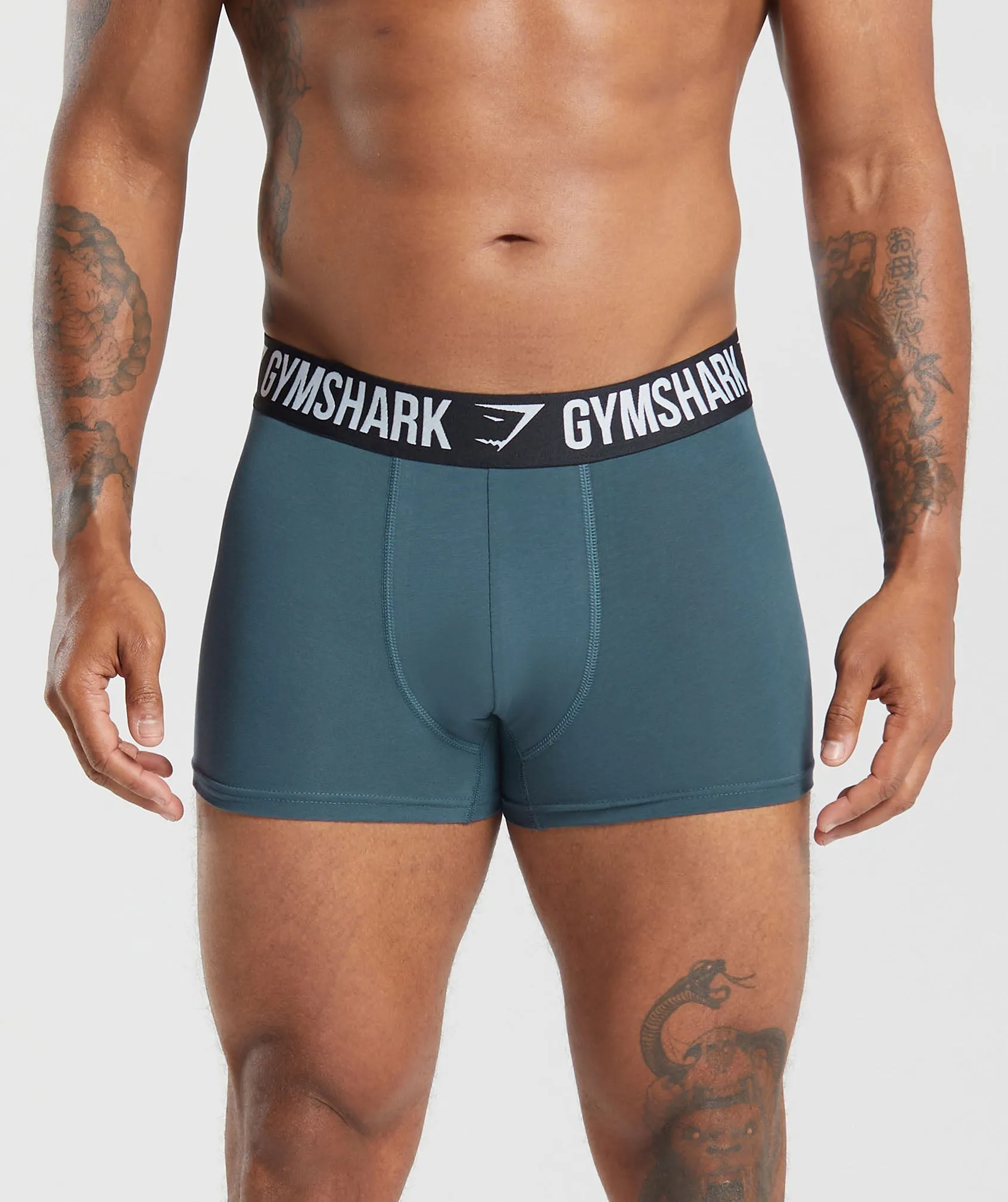 Gymshark Boxer Brief 3PK - Utility Green/Cargo Blue/Reps Red