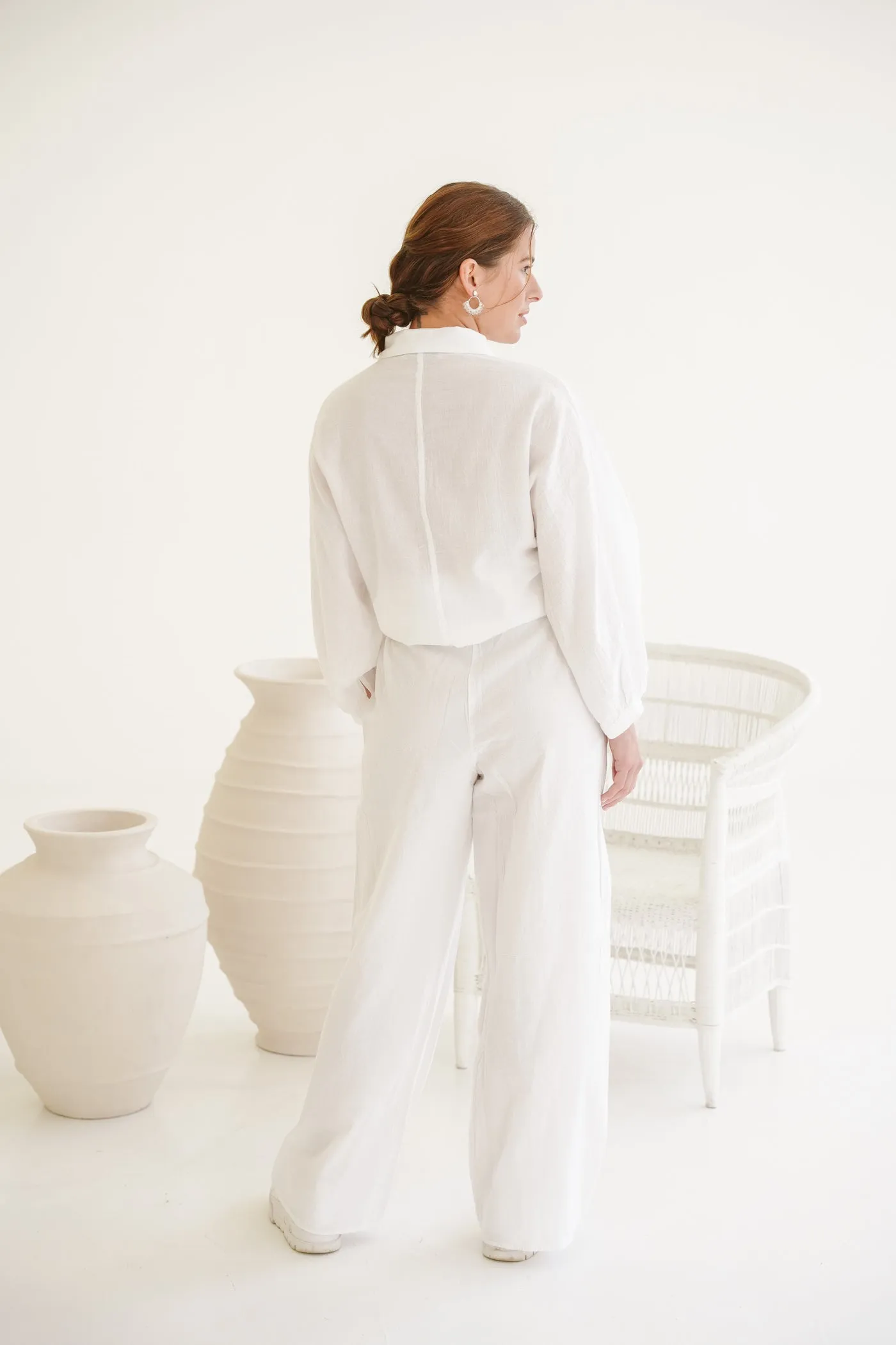 Hana Cotton Wide-Leg Pants