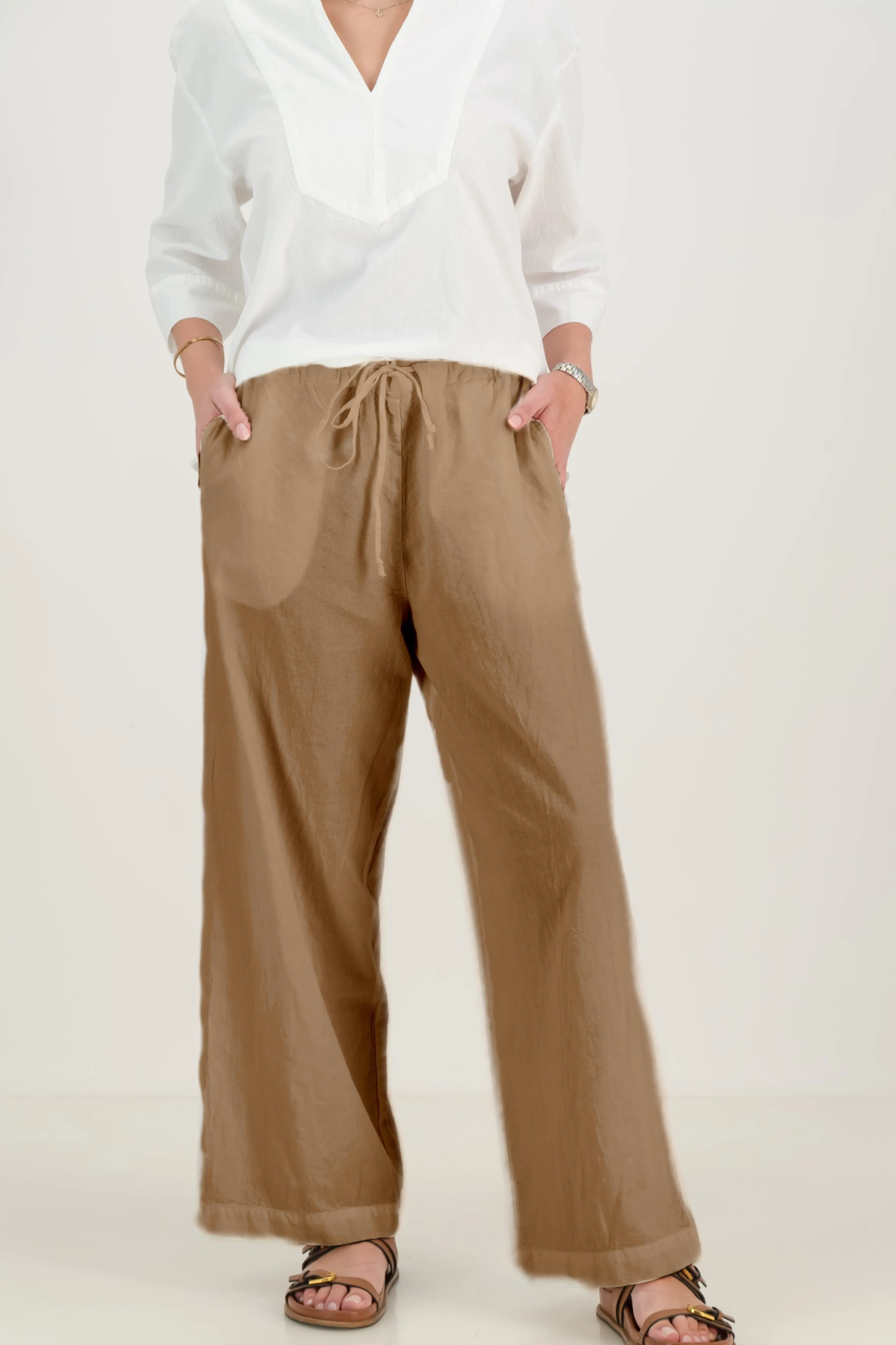 Hana Cotton Wide-Leg Pants