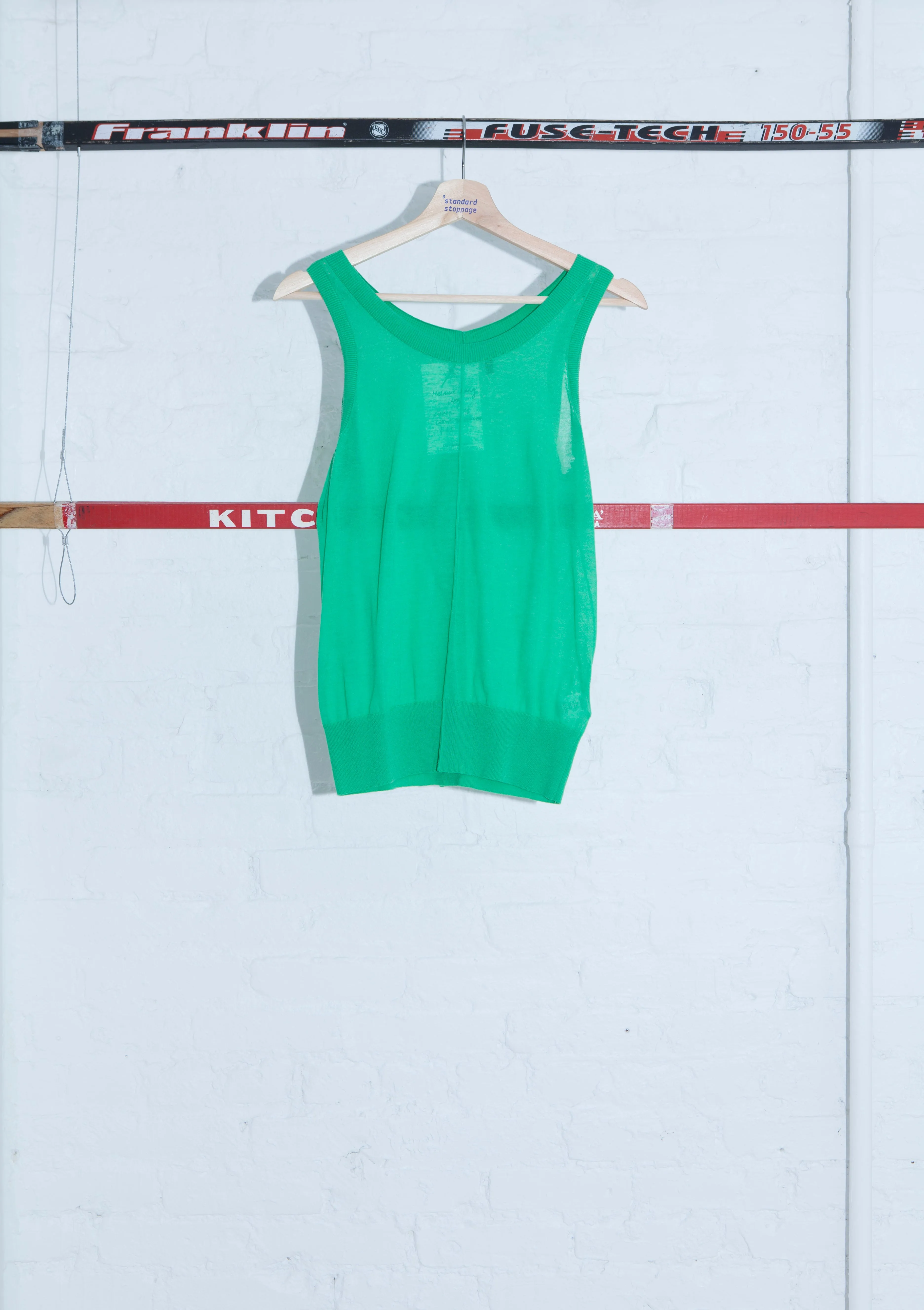 HELMUT LANG Green Knit Sleeveless Top