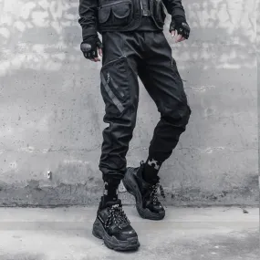 Hip Hop Cargo Pants Autumn Tactical Functional Pockets Joggers Trousers for Men Elastic Waist Fahsion Harem Pants