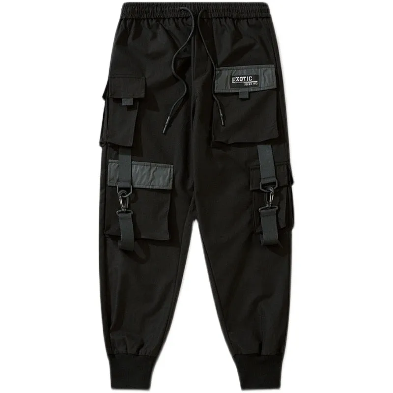 Hip Hop Function Tactical Cargo Pants Men Multi Pocket Joggers Trousers Elastic Waist Fashion Streetwear Pant