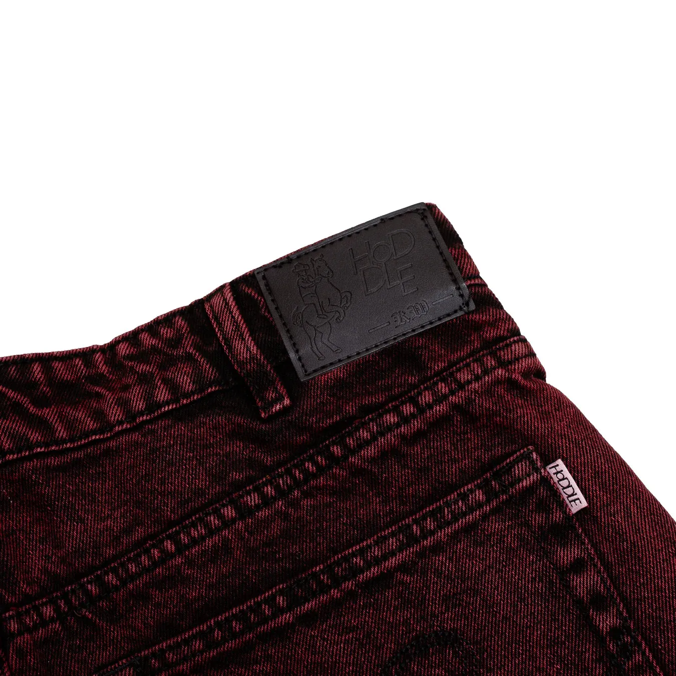 Hoddle 16o Denim Ranger Jean: BlackAcid Wash w/ Red Wash