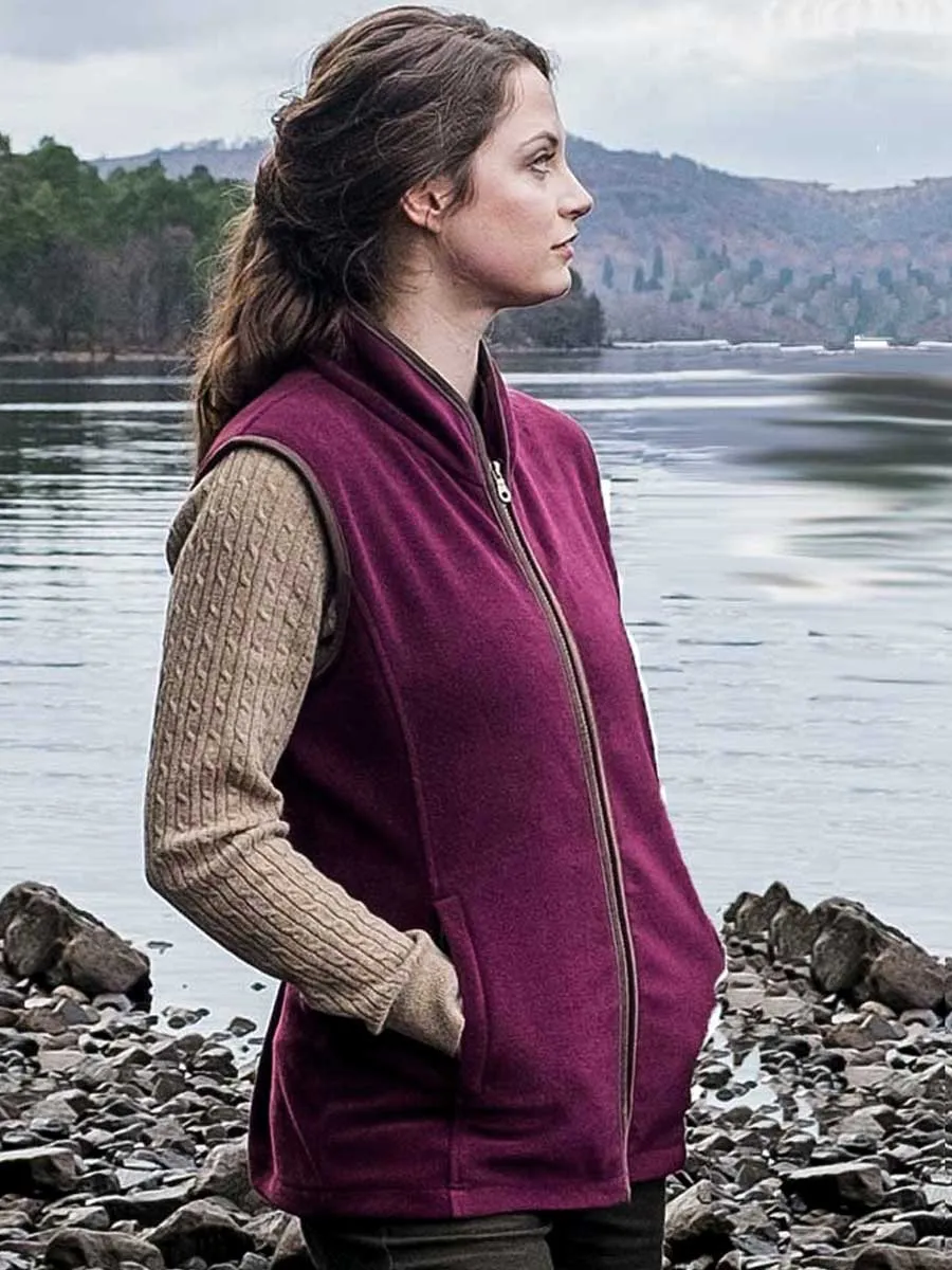 HOGGS OF FIFE Stenton Technical Fleece Gilet - Ladies - Merlot