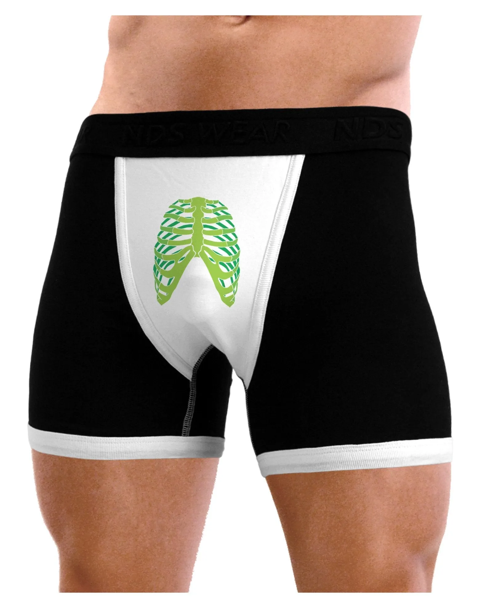 Human Green Skeleton Bones Ribcage Mens Boxer Brief Underwear