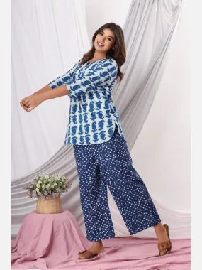 Indigo Paisley Cotton Loungewear