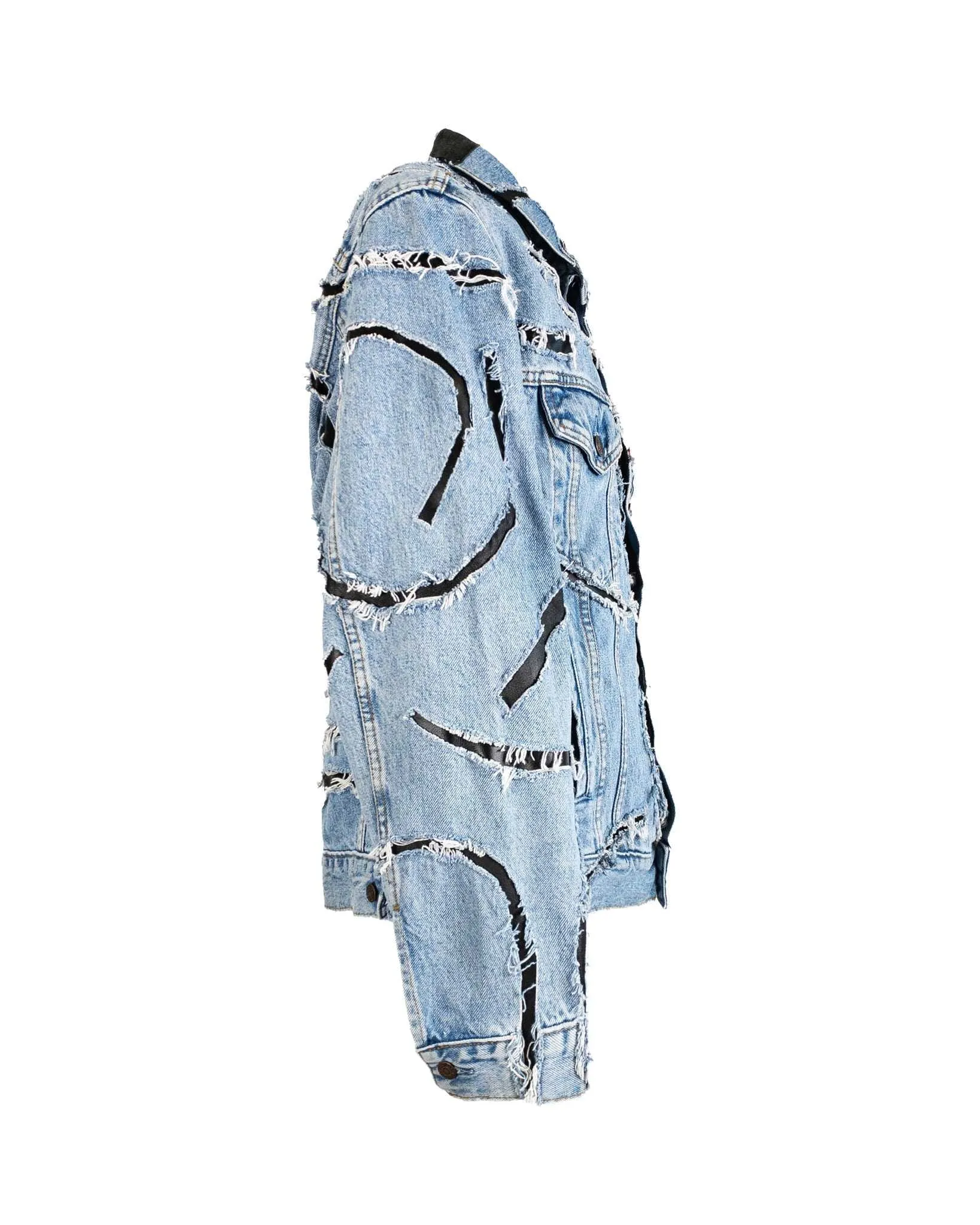 Jacket Denim Stripes Leather