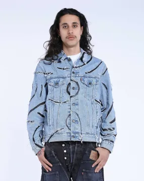 Jacket Denim Stripes Leather