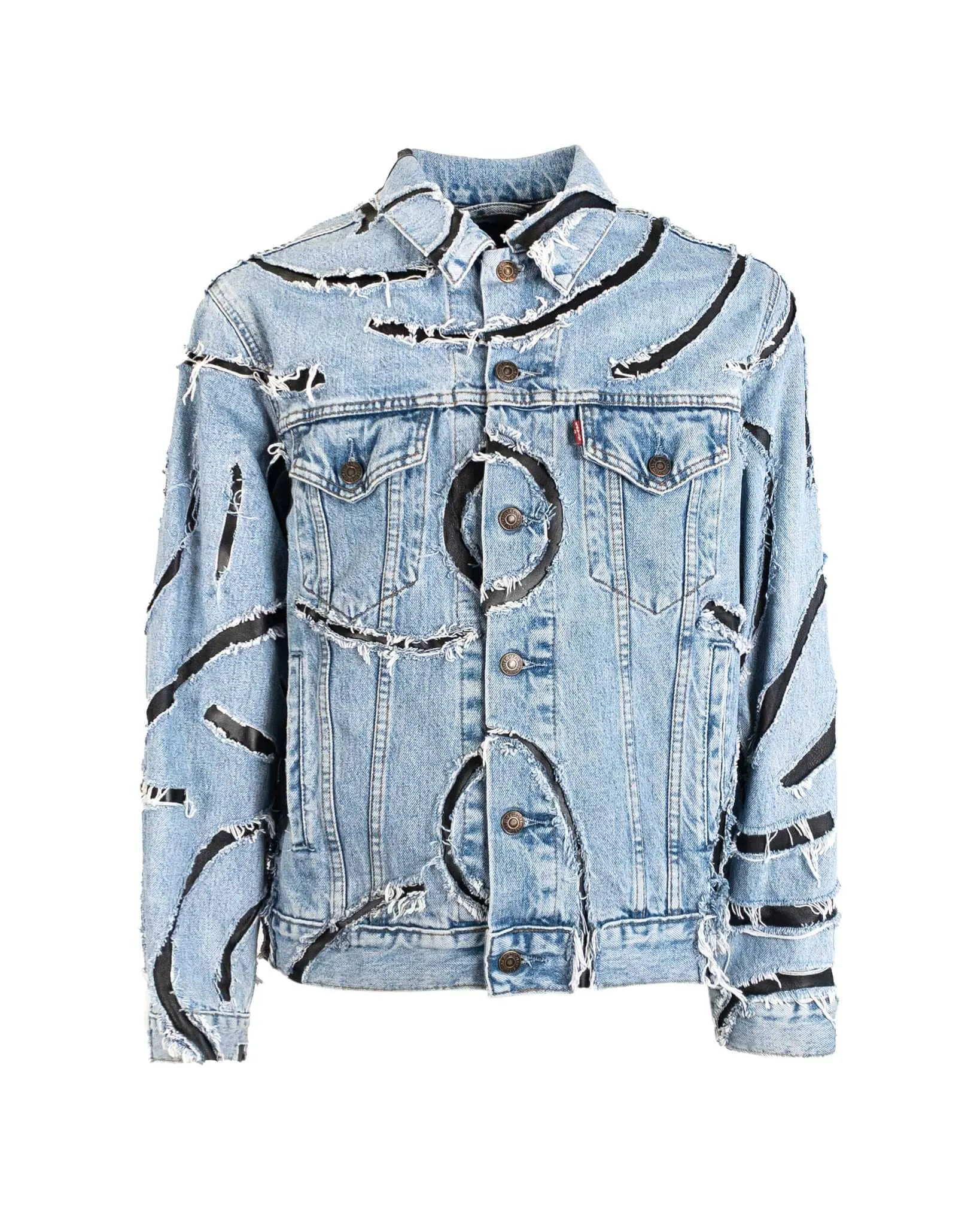 Jacket Denim Stripes Leather