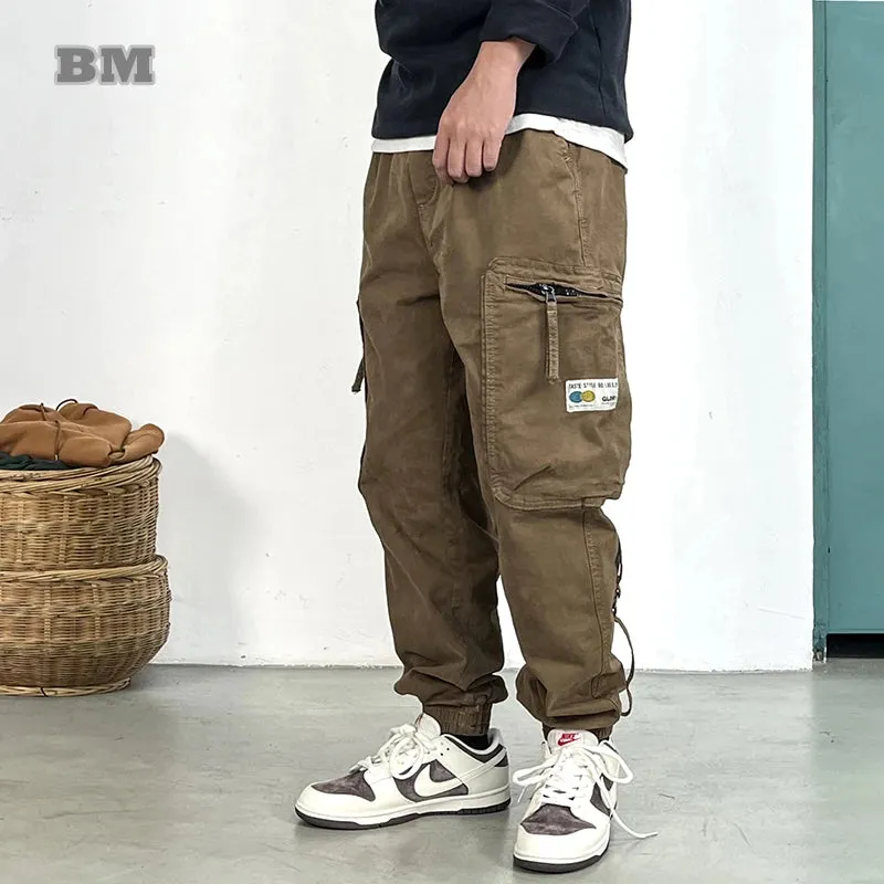 Japanese Vintage Multi-Pocket Tactical Cargo Pants - High Quality Jogging Trousers