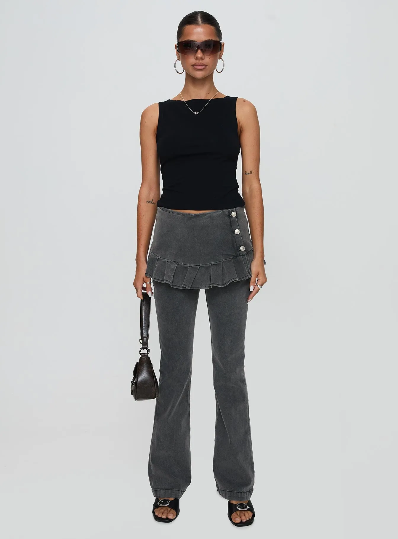 Jordynne Layered Pant Washed Black