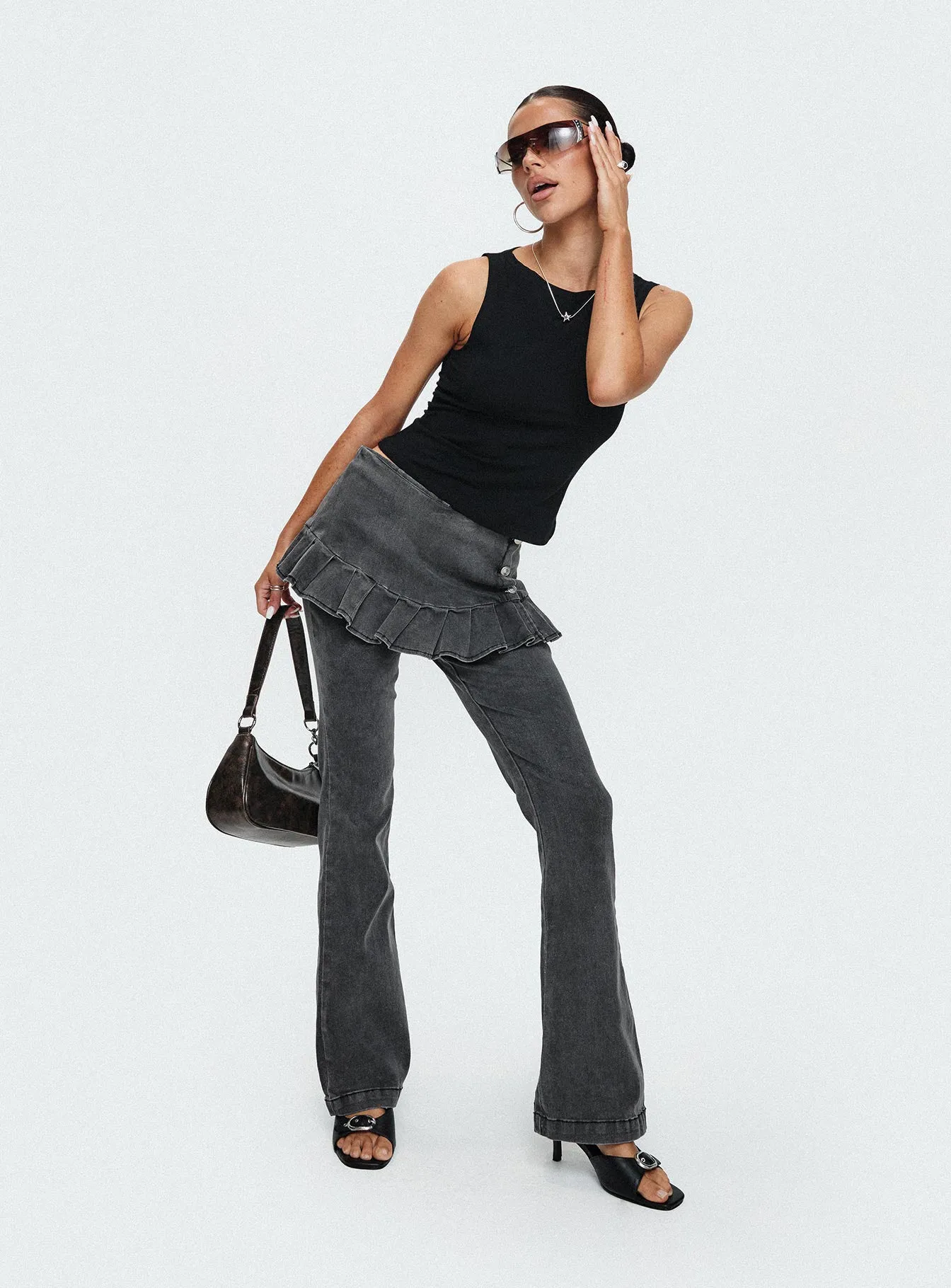 Jordynne Layered Pant Washed Black