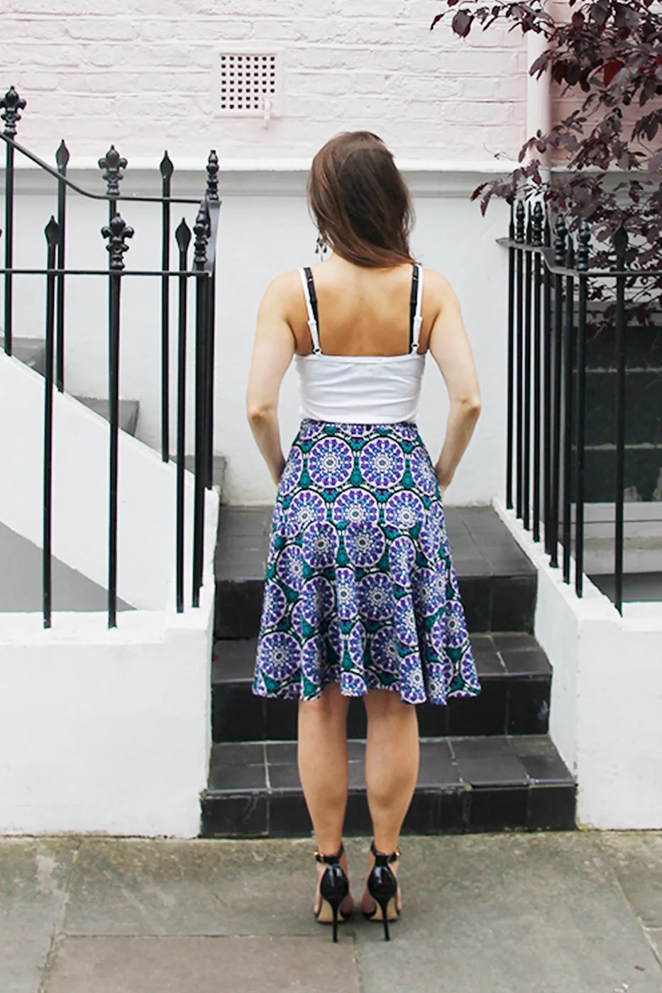 Juliette - Purple floral Jersey Skirt