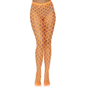 Jumbo Pothole Net Tights - Neon Orange - One Size