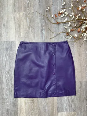 KAR Melli Leather Mini Skirt in Violet