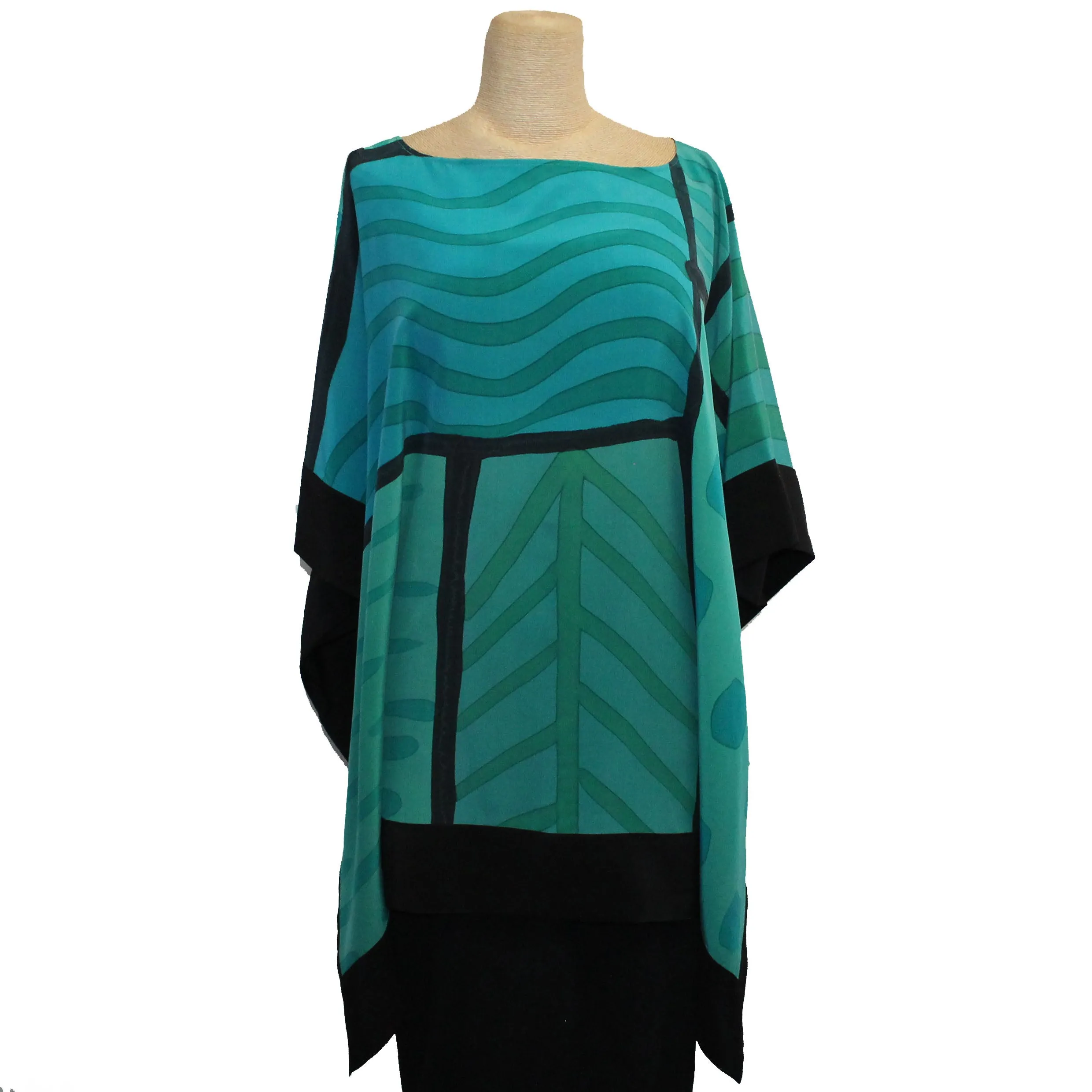 Kay Chapman Tunic, Elia, Patchwork, Aqua/Turquoise, OS