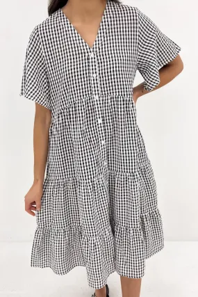 Kelis Midi Dress Black Gingham