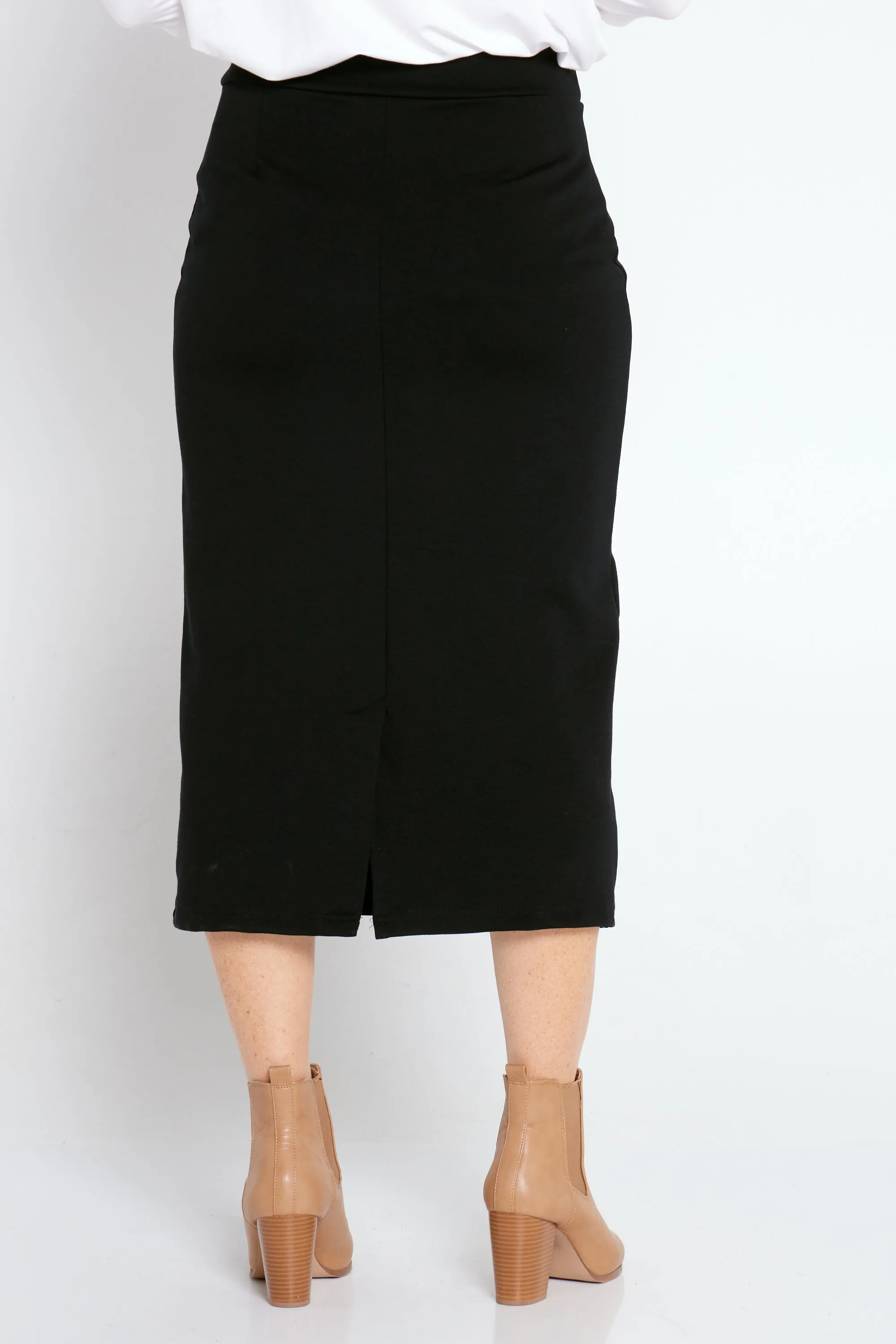 Kennedy Midi Pencil Skirt - Black