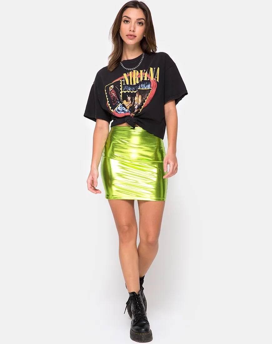 Kimmy Skirt in Metallic Green