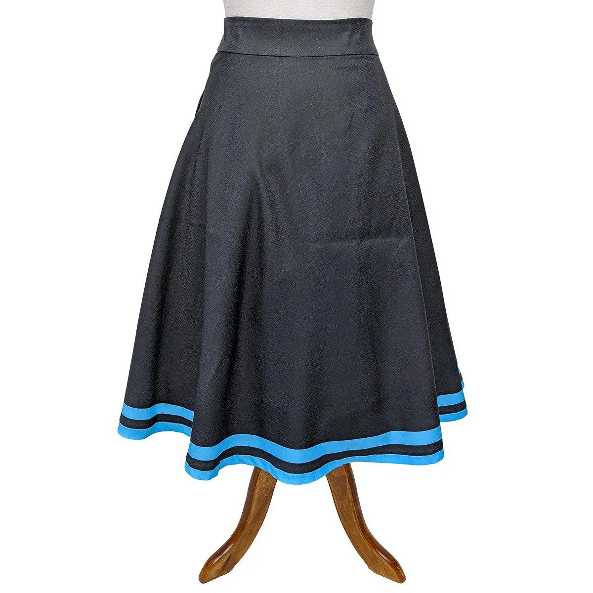 Kissing Charlie Hold On Circle Skirt in Blue and Black