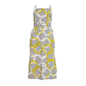 Kokumo Spaghetti strap midi dress - White/Yellow Union Print