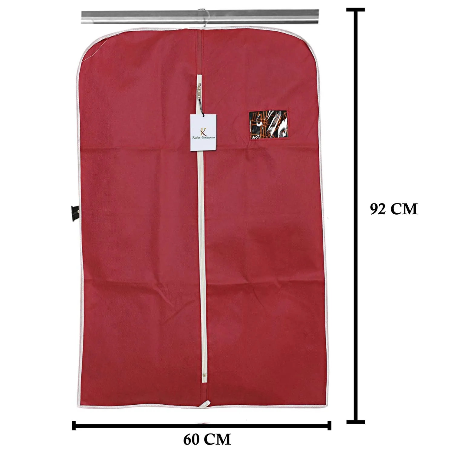 Kuber Industries 8 Piece Non Woven Coat Cover, Black and Maroon