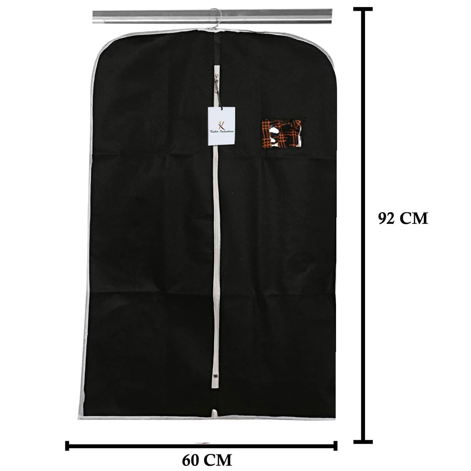 Kuber Industries 8 Piece Non Woven Coat Cover, Black and Maroon