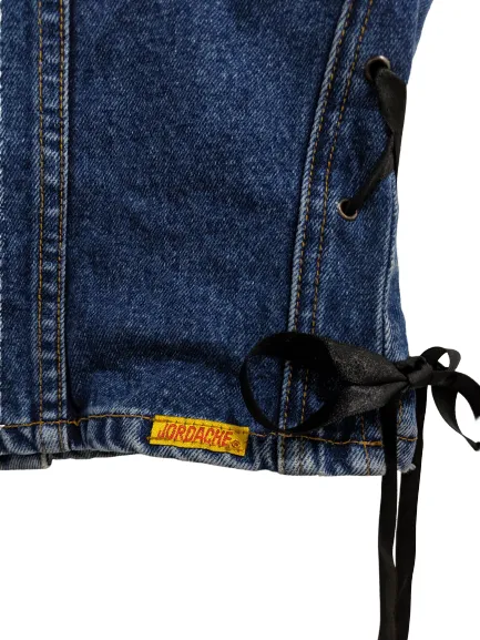 [L] Vintage Jordache Denim Vest with Lace-Up Sides