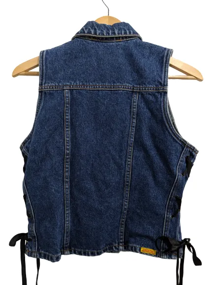 [L] Vintage Jordache Denim Vest with Lace-Up Sides