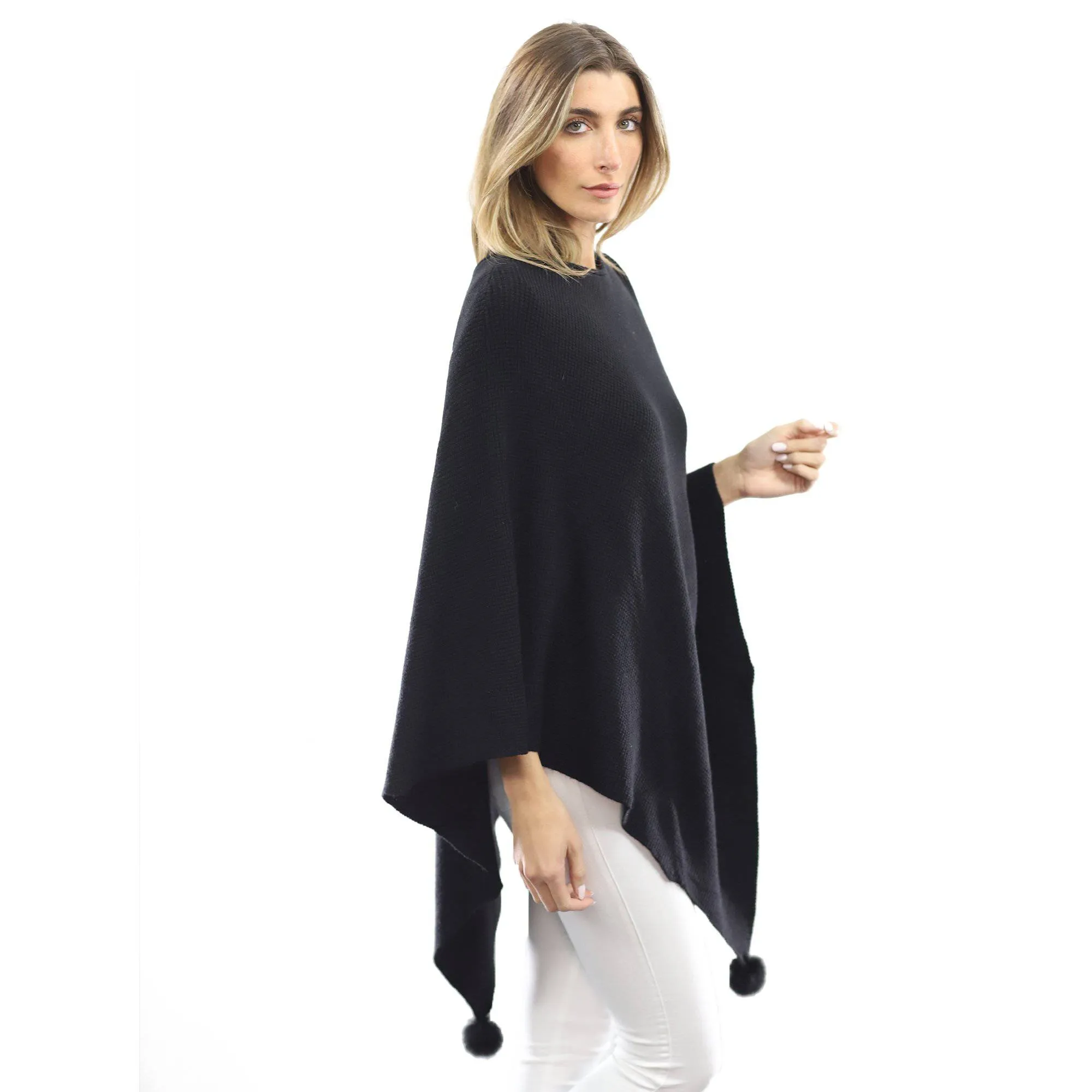 La Fiorentina | Corner-Pom Poncho - Black